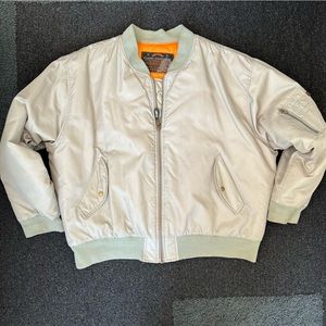 Vintage jep’s Flight Equipment gray XXL Nylon bomber Jacket